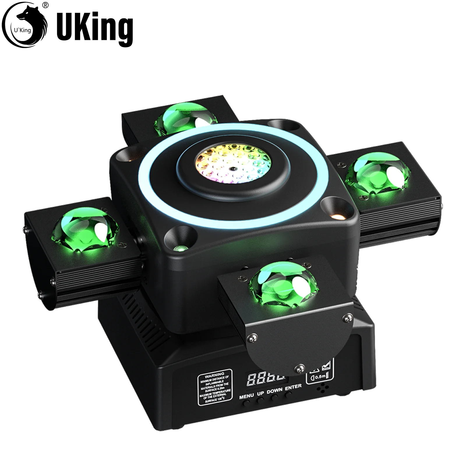 

U'King 90W RGBW Four-armed Moving Head Lights Colorful Laser Lighting Starry Effect Stage light DMX DJ Light For Wedding Party