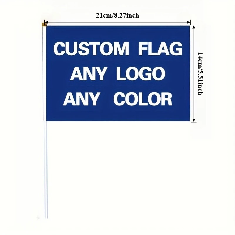 20Pcs Custom Mini Handheld Banner with Plastic Pole, Upload Your Own Picture, Personalized Custom Design & Logo Printing