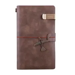 A6 Leather Notebook Handmade Vintage Cowhide Diary Journal Sketchbook Planner Airplane Travel Notebook Cover