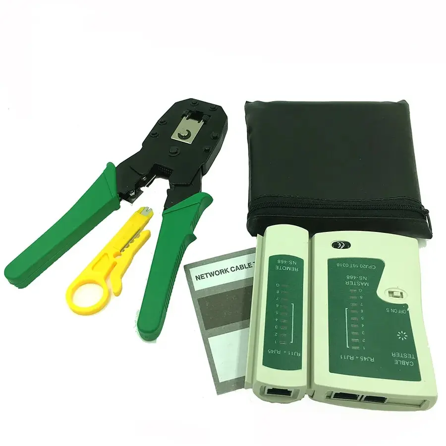 Cabo de Rede Profissional Tester, descascamento Crimping Alicadores, Grampo Alicatadores, RJ45, RJ11, RJ12, CAT5, UTP, LAN Cable Tester