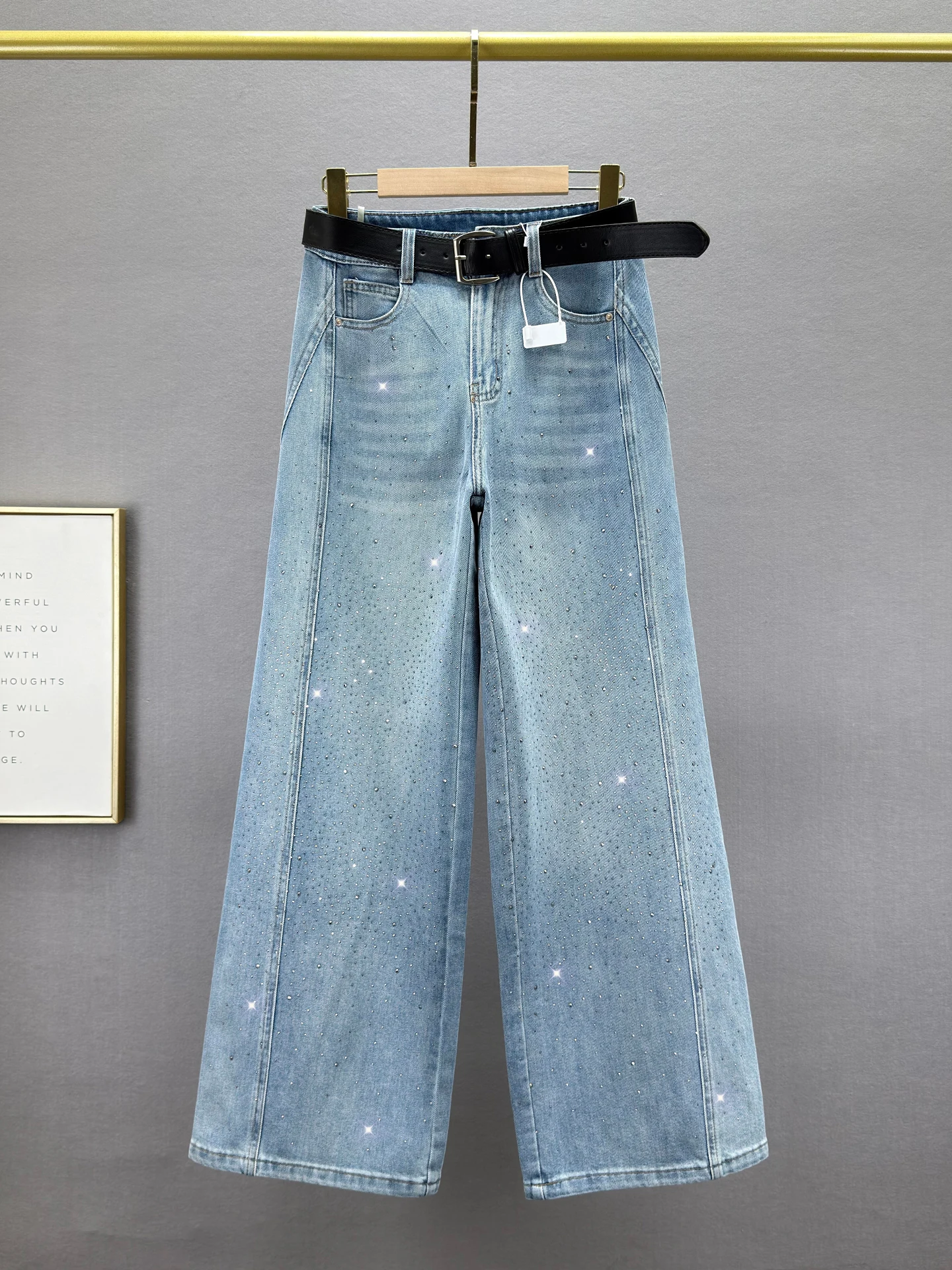 

Trendy High Waist Wide Leg Jeans Women's Spring New Loose Slimming Heavy Embroidery INS European Sle Long Pants