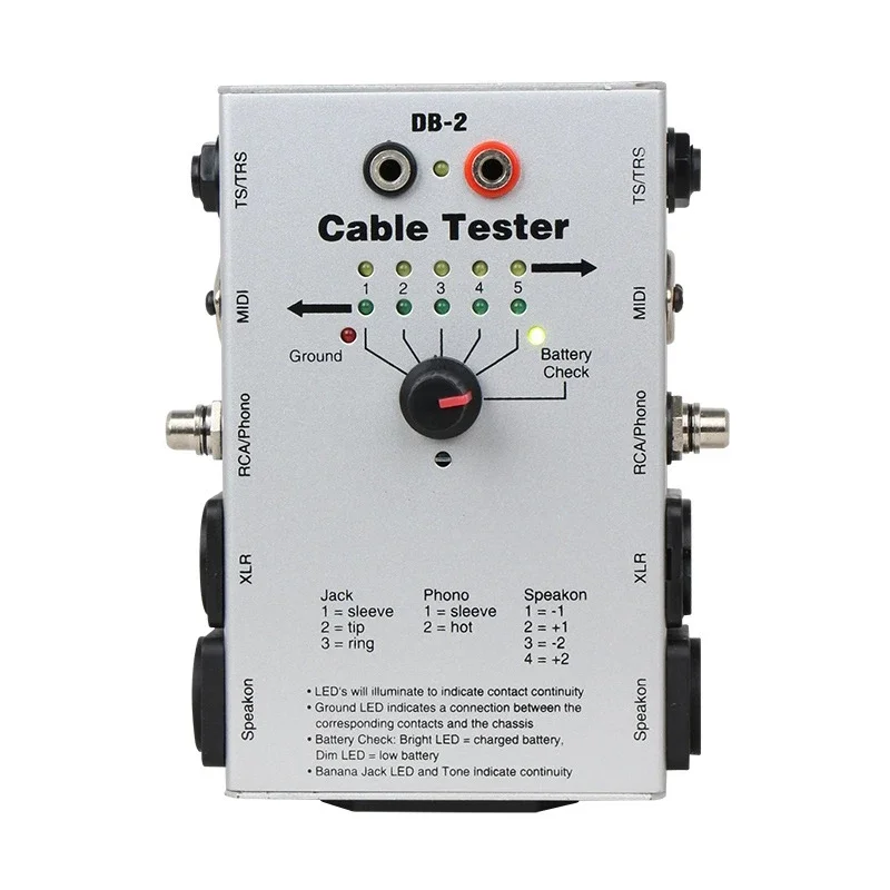 DB-2 Line Tester Audio Cable Signal Test Instrument Audio Engineering Line Tester Multi-Function Line Tester