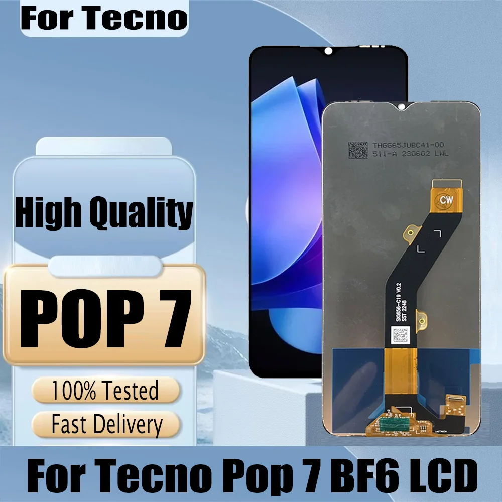 الأصلي ل انفينيكس POP 7 LCD BF6 عرض مجموعة المحولات الرقمية لشاشة تعمل بلمس استبدال ل Tecno Pop7 LCD إصلاح أجزاء