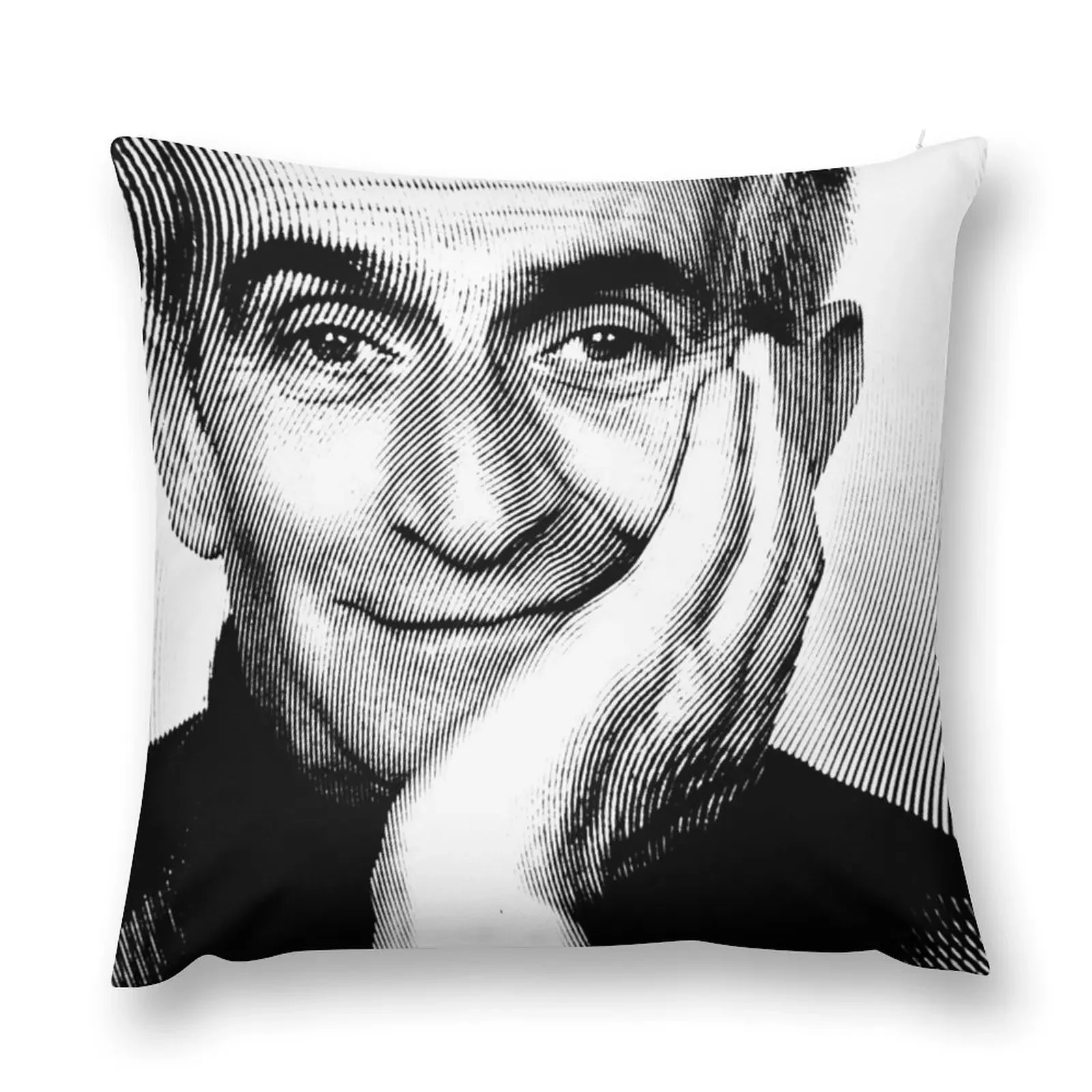 

Black & White Portrait (Linocut) Of Louis de Funès Throw Pillow Pillowcase Christmas Throw Pillows Covers pillow