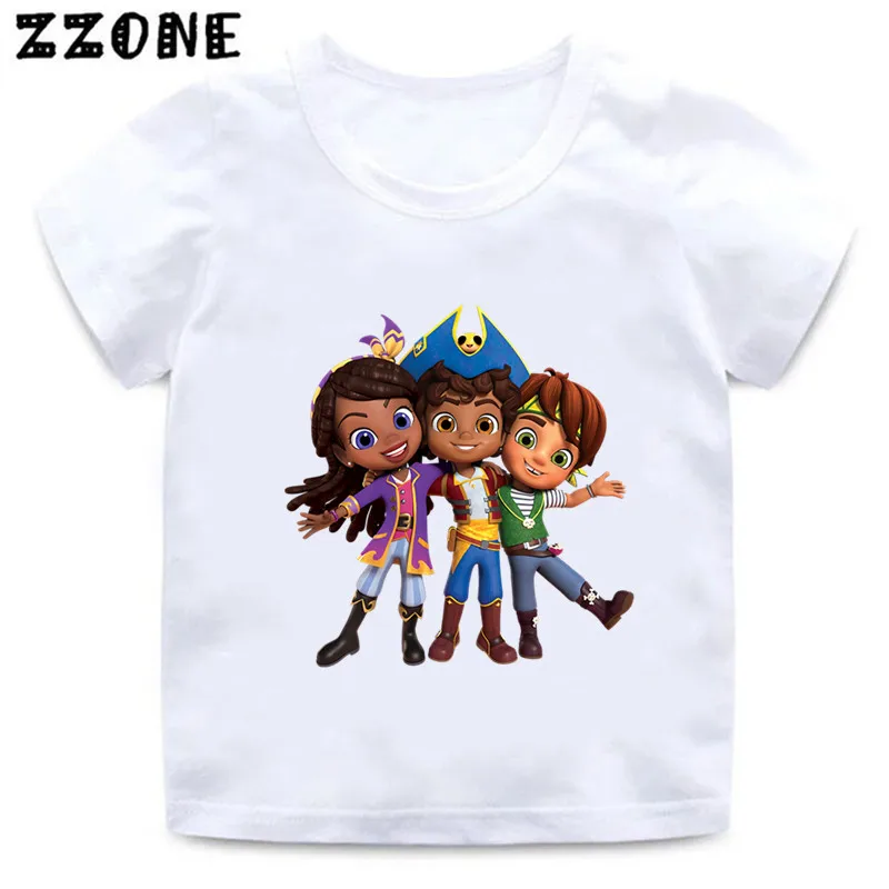 Hot Sale Santiago of The Seas Print Cartoon Kids T-Shirts Funny Girls Clothes Baby Boys T shirt Summer Children Tops, ooo5877