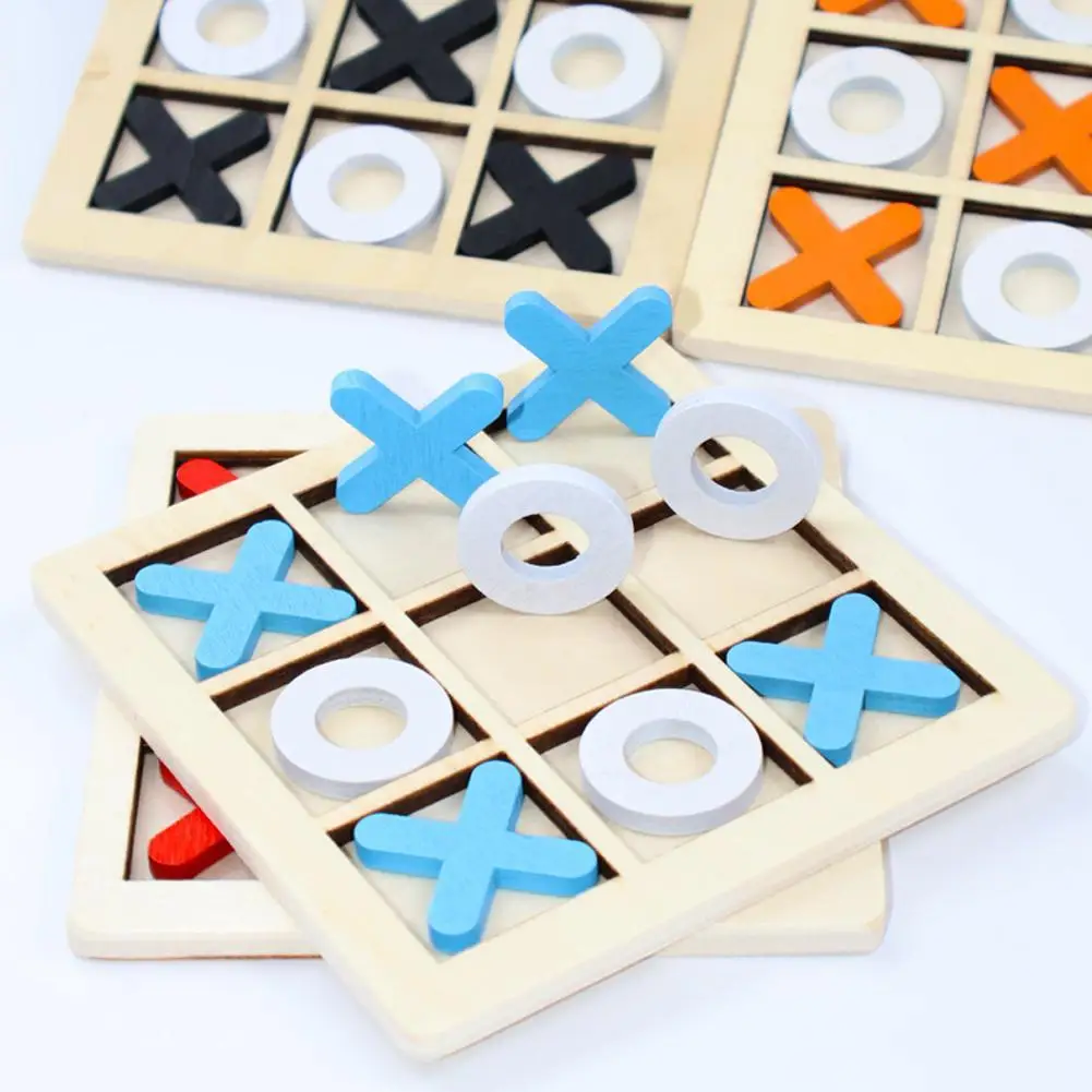 Juego de madera XO Tic Tac Toe, Mini tablero de ajedrez, rompecabezas de interacción, juego Montessori, entrenamiento, aprendizaje cerebral, juguete educativo para edades tempranas