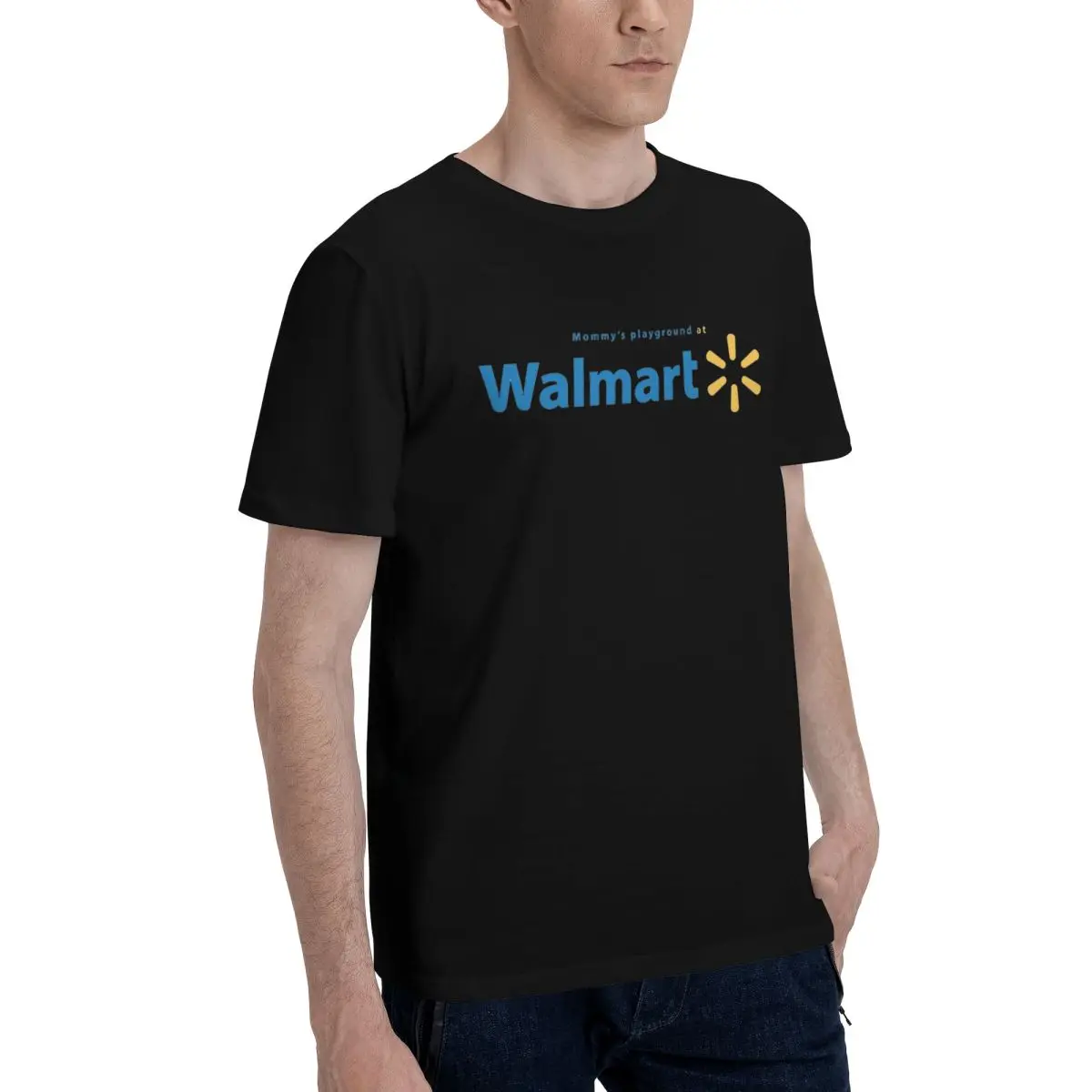 Walmart تي شيرت للرجال قميص أبيض بحجم ضخم تي شيرت رجالي قصير الأكمام س الرقبة ملابس الصيف بلايز S-6XL