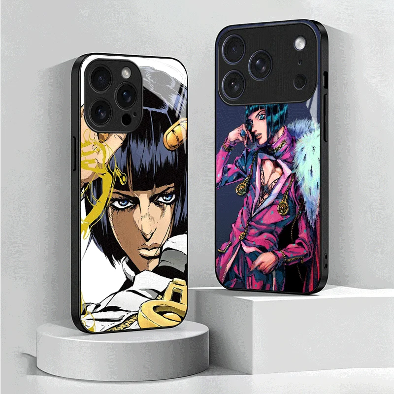 JoJo Adventure Bruno Buccellati Tempered Glass Phone Case for Samsung Galaxy A17 A16 A15 A14 A13 A57 A56 A55 A54 A53 A37 A36 A35