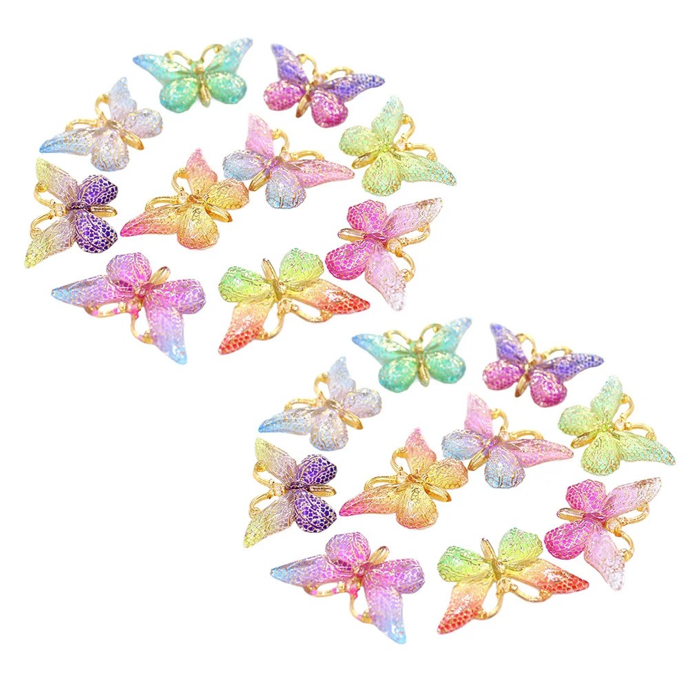 

20 Pcs Butterfly Accessories Phone Shell DIY Adornment Case Telephone Decor Plastic Miniature Decoration Ornaments Charms