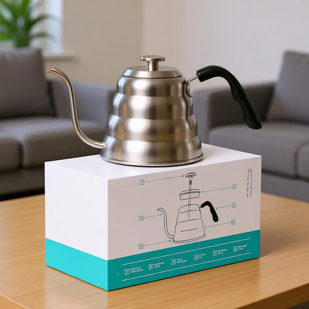 

Kettle or Pour Over Coffee and Tea with Thermometer, Precision Pour Drip Spout, Stainless Steel, 1.2 Liter, 40 oz