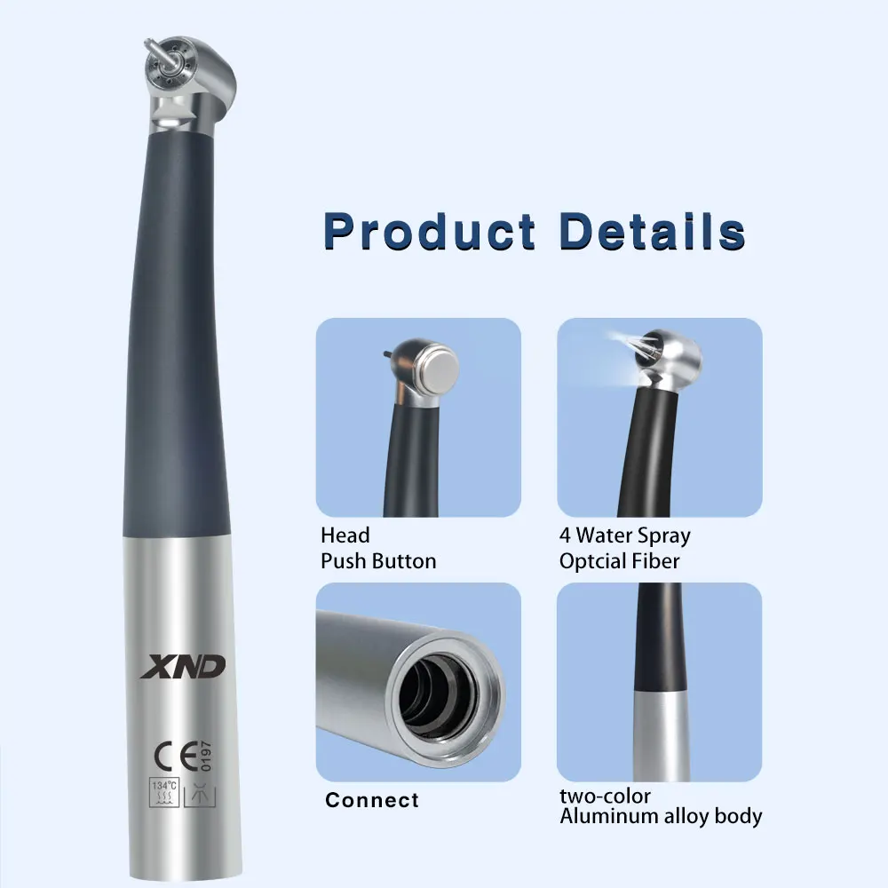 XND Dental Fiber Optic Handpiece Torque Head Air Turbine Ceramic Bearing Dentist Tool Compatible with KaVo 2/4/6 Hole Connectors