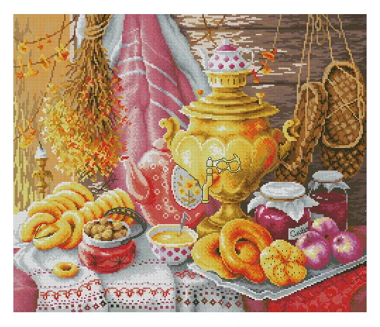 Autumn harvest 18CT 16CT 14CT Unprinted Top Quality Cross Stitch Kits Embroidery Art DIY Handmade Needlework Home Decor