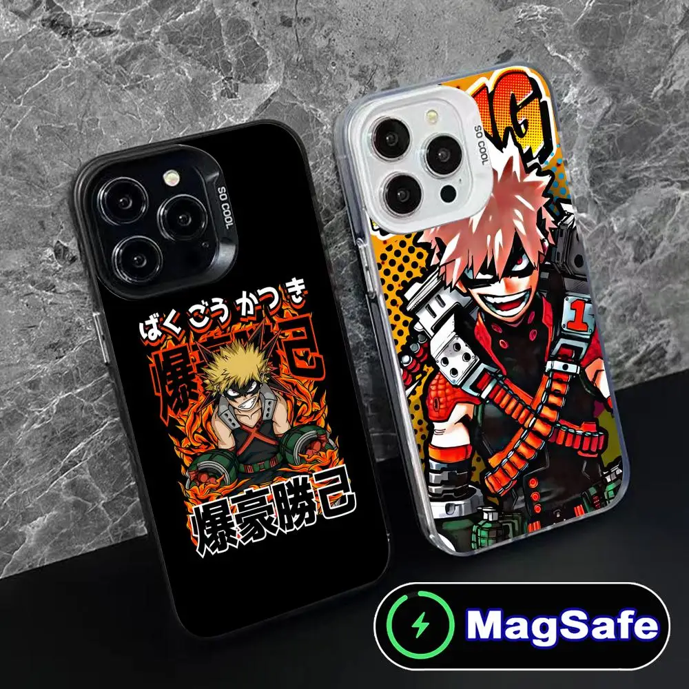 

My Hero Academia Bakugo Phone Case for iPhone 16 15 14 13 12 11 Pro Max Plus MagSafe Translucent Colour Protective Pretty Luxury