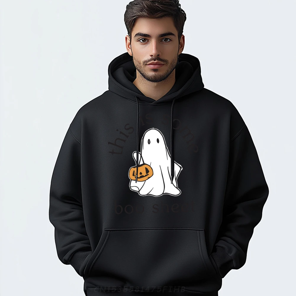 

Funny Boo Pumpkin Halloween This Is Some Boo Sheet Ghost Black Hoodies Natural Tshirts Men Sweatshirts Korean