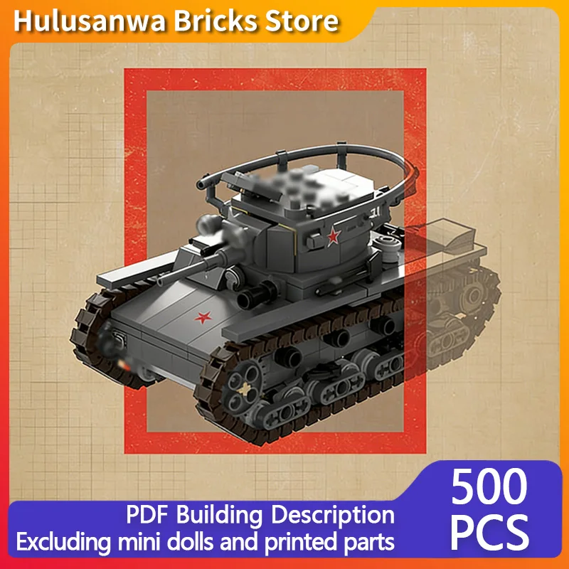 

T-26 Light Military Tanks Model MOC Building Bricks War Equipment Modular Technology Gifts Holiday Assemble Children Toys Suit