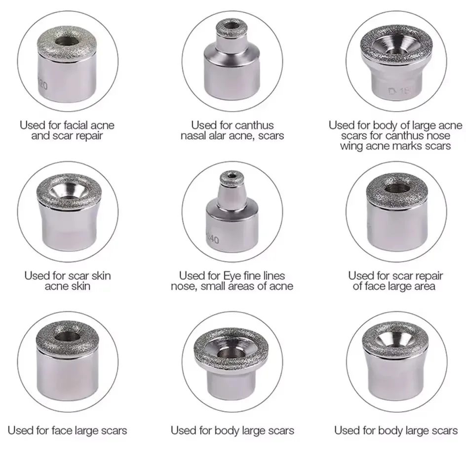 2025 nouvelles pièces diamant Microdermabrasion Dermabrasion accessoires de remplacement pour Peeling du visage soins de la peau du visage 3 baguettes 9 conseils