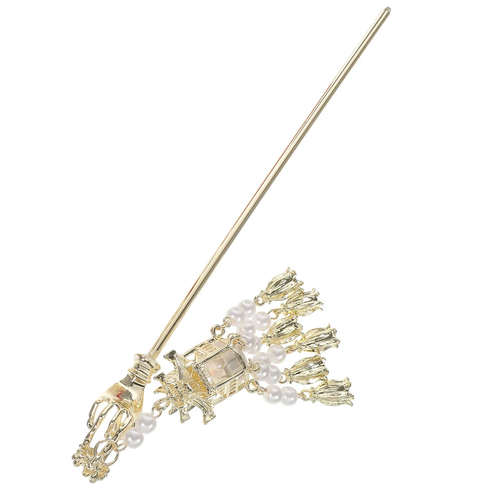 

Glow Lotus Stick Tassel Pendant Lamp Chinese Style Hair Accessories For Long Hair Bun Holder Ancient Jewelry Hanfu Women