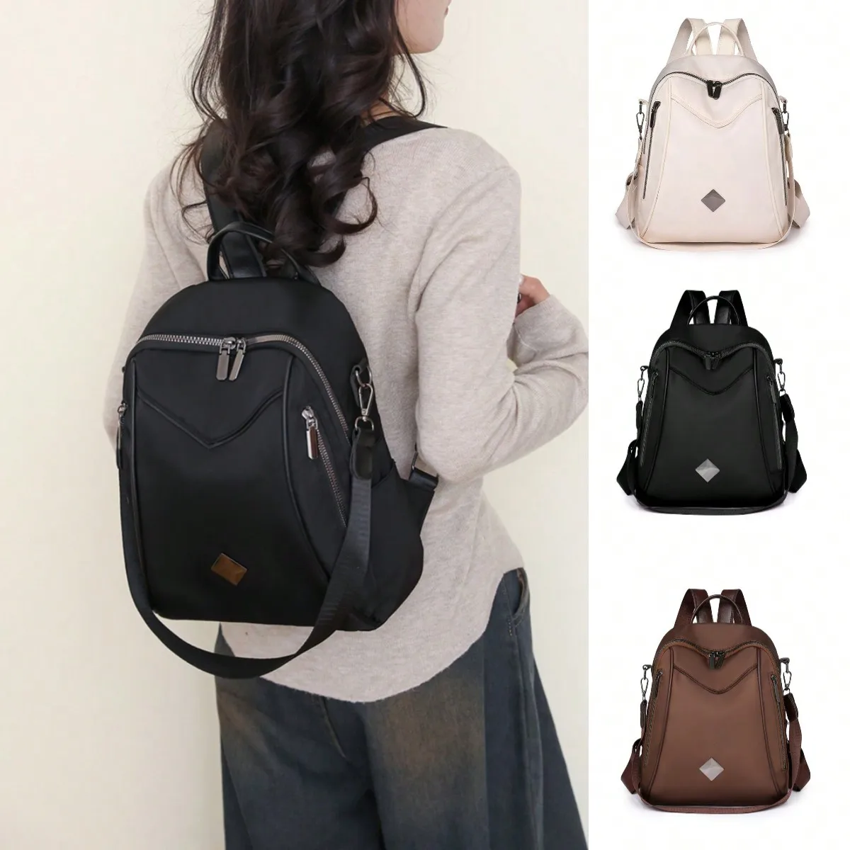 

Women's Backpack Large Capacity Canvas Commuter Backpack Lightweight Casual Travel Bag
