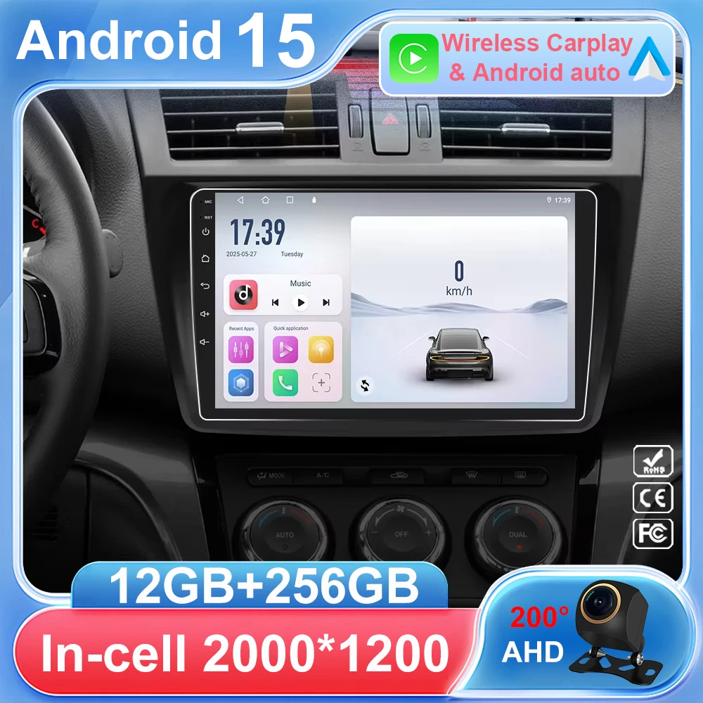 

Android 15 Car For Mazda 6 GH 2008 - 2012 Carplay Navigazione Multimedi Head Unit Screen DVD GPS No DSP 2Din Dash Cam Autoradio