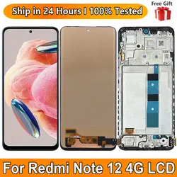 Dla Xiaomi Redmi Note 12 4G 23021RAAEG 23021RAA2Y Wyświetlacz LCD z ramką dotykową Cyfrowy dla Redmi Note 12 4G Wymiana ekranu