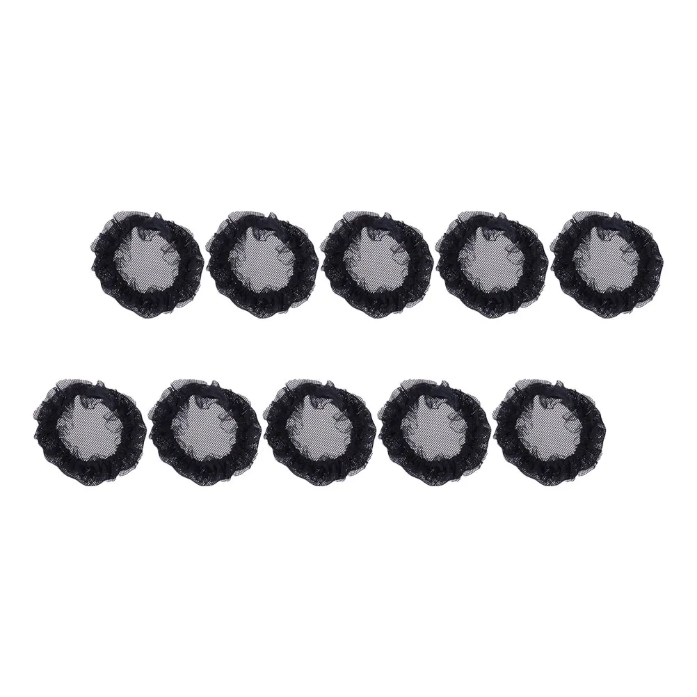

10 Pcs Ballet Headdress Hair Bun Cover Lace Net Accessories Women Child Invisible Elastic Hairstyle Protector Adjustable