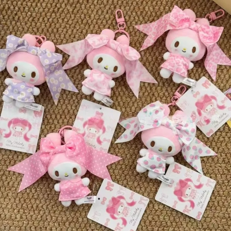 

Sanrio 50th Anniv Limited Melody Keychain Cute Anime Bow Strawberry Pink Gift for Girls Bag Charm