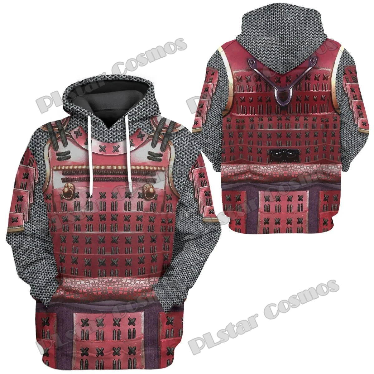 Samurai Armor Pattern 3D Printed Fashion Men's Hoodie & Sweatshirt Cosplay Costumes Autumn Unisex Casual Zipper Hoodies DW942