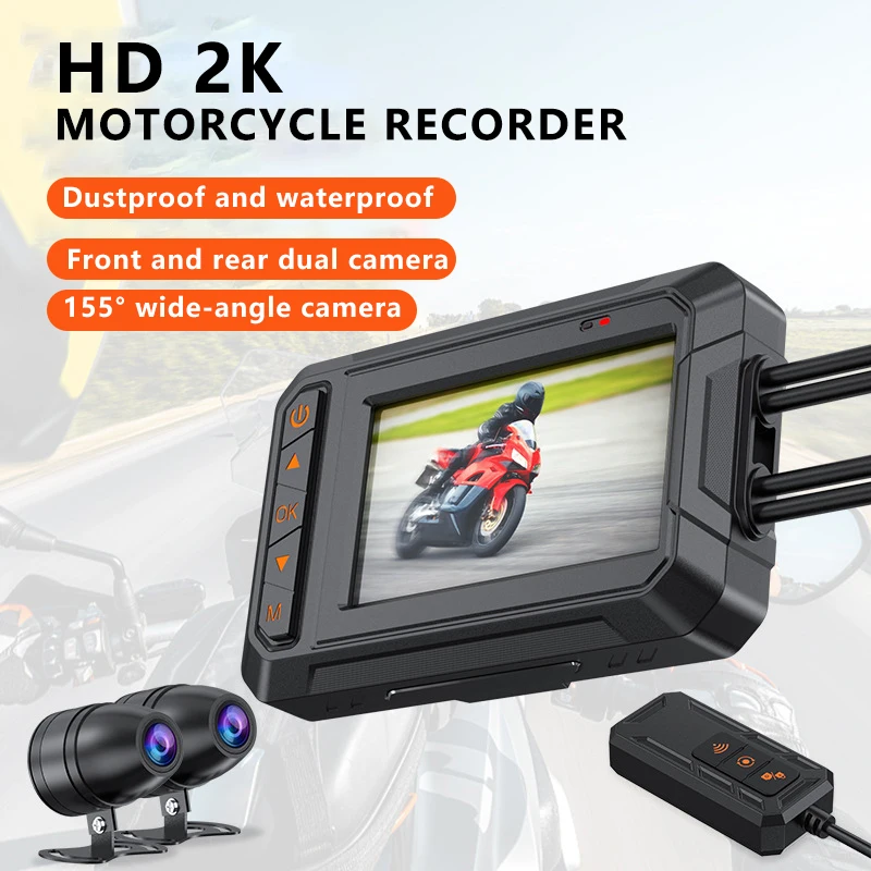 Motorcycle DVR Dash Cam 155°  Front Rear View Camera Waterproof Motorcycle Dual-Lens Driving Recorder With WIFI /GPS optional