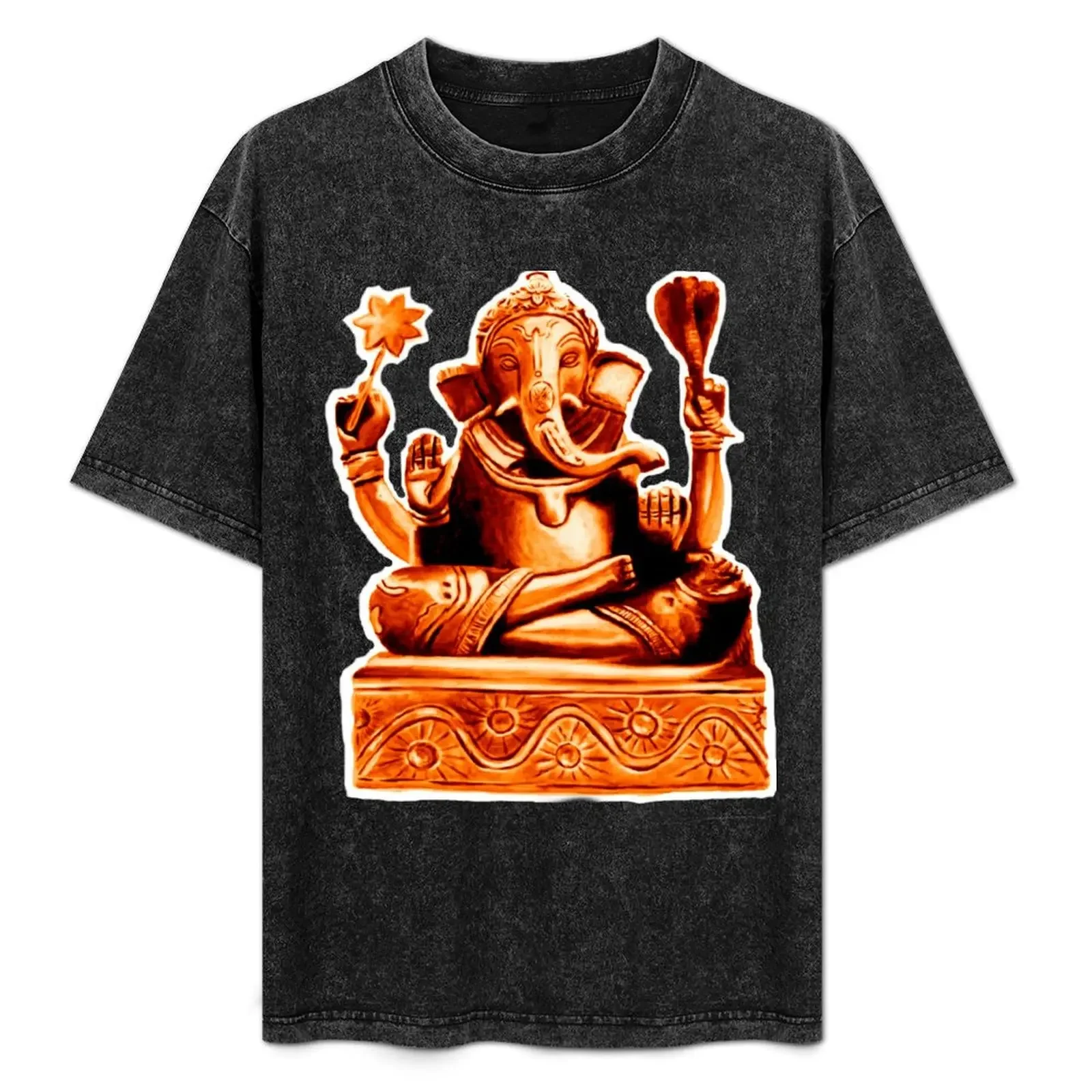 GANESHA - orange T-Shirt oversizeds customs man clothes mens designer t shirt