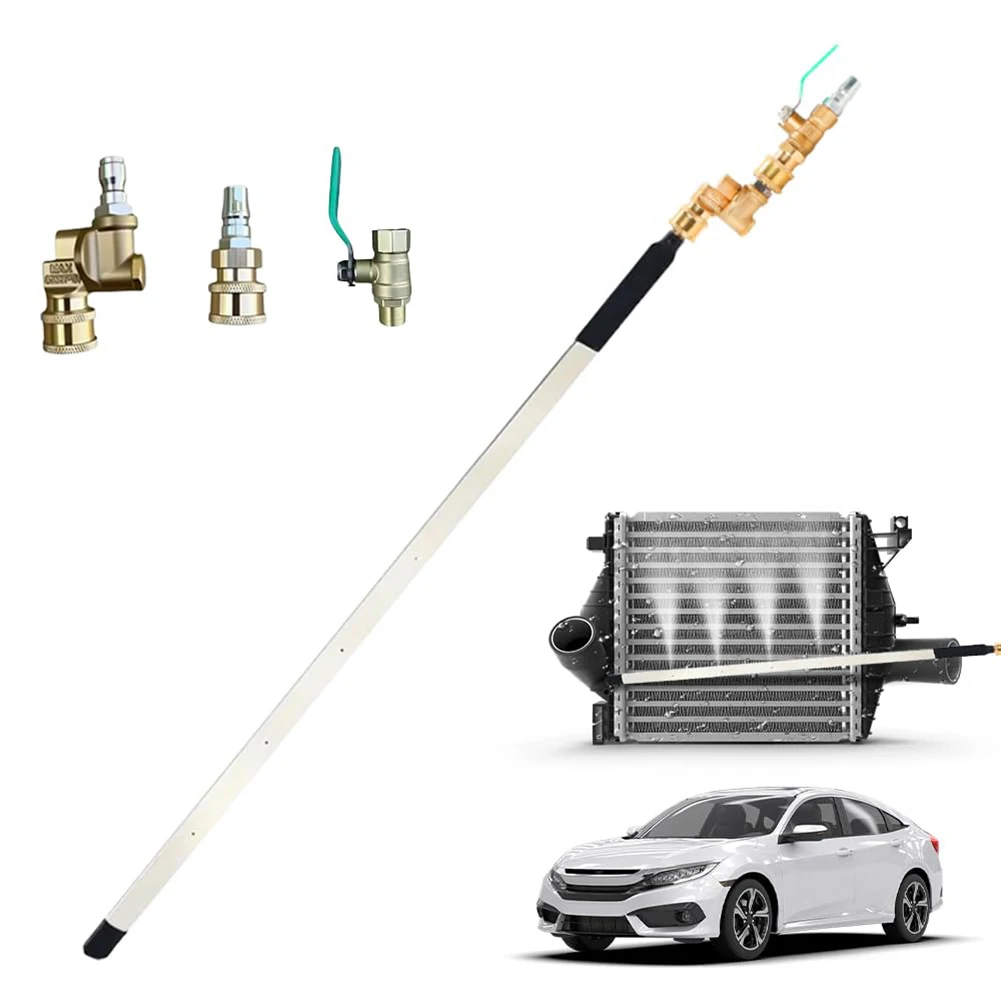 1 Set Automotive Portable Radiator Cleaning Tool 4500 PSI Radiator Flush Cleaner Tool 60CM Radiator Cleaner Pressure Washer Wand