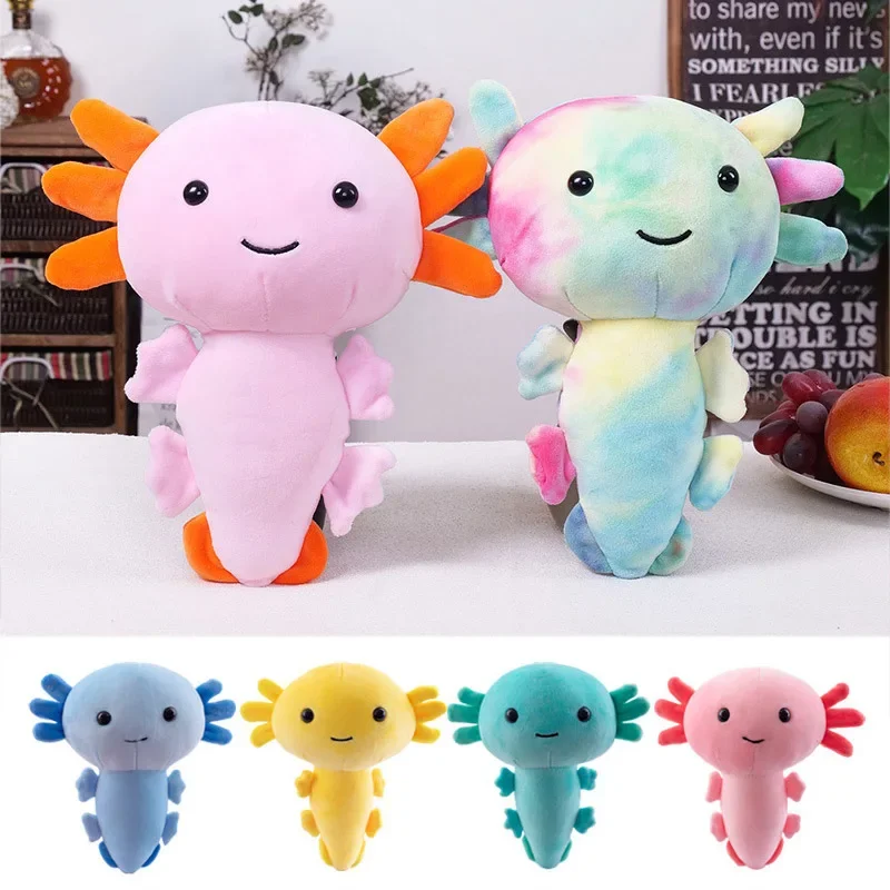 Kawaii Axolotl Plush Toys Cartoon Stuffed Dolls Animal Plushie Figure Sofa Car Decoration Pillow Kids Birthday Christmas Gifts