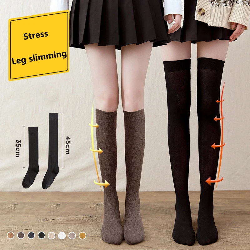 Solid Color Stocking Sexy Black White Long Stocks Over-the-calf Socks Lolita JK Cosplay Socks Women's Hosiery Thigh Stockings