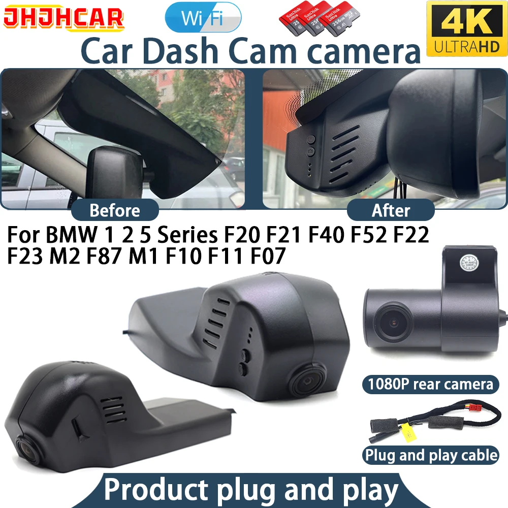 4K Dash Cam For BMW 1 2 5 Series F20 F21 F40 F52 F22 F23 M2 F87 M1 F10 F11 F07  Plug And Play WiFi DVR Car Camera Video Recorder