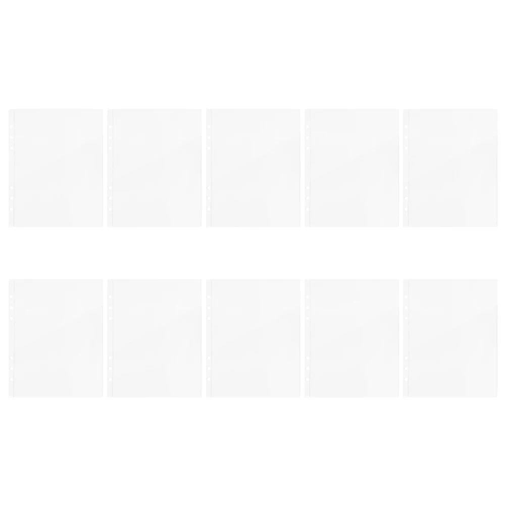 

10 Pcs Transparent PVC Storage Bags Document Pouches Binder Inserts Receipt Holders Notebook Refills Filler ganizer