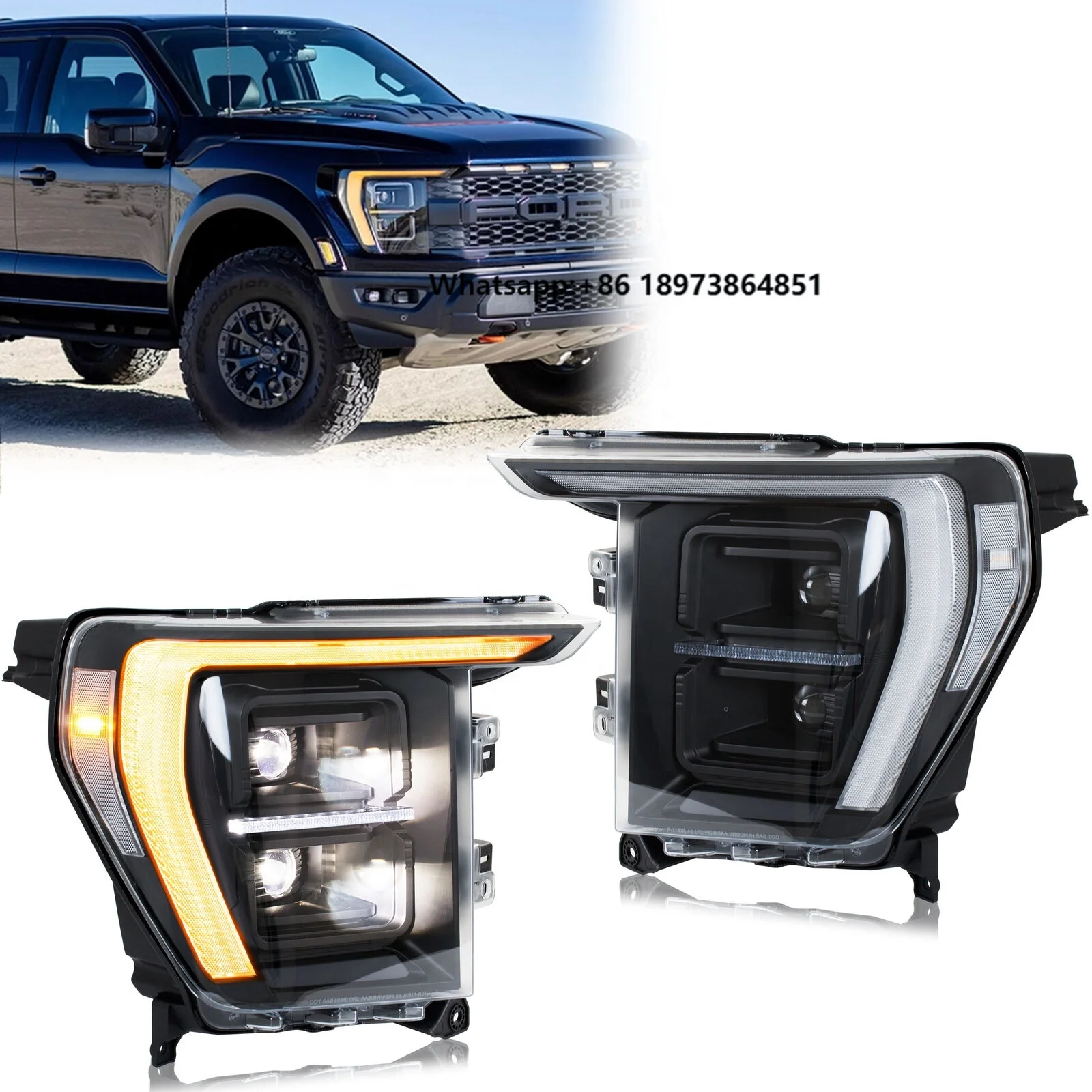 

Auto Part Full LED Light Head Lamp for Ford F150 2021 2022 2023 P702 14th Gen DRL High Beam Dynamic Turn Signal Assembly