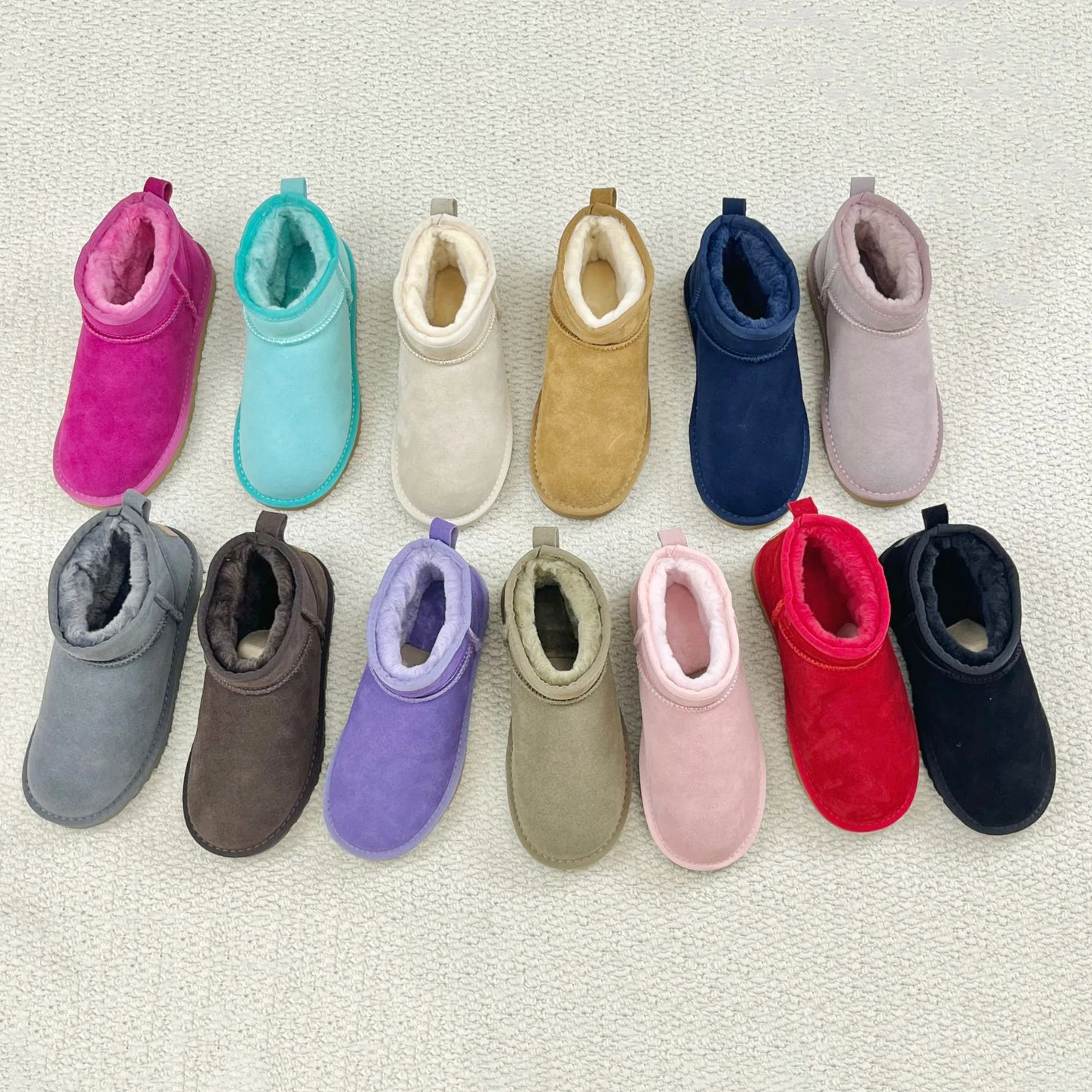 

Classic Retro Fluffy Men Women's Snow Boots Female Outdoor Warm Plush Cotton Shoes Couple Winter Waterproof Non-slip Ankle Boots