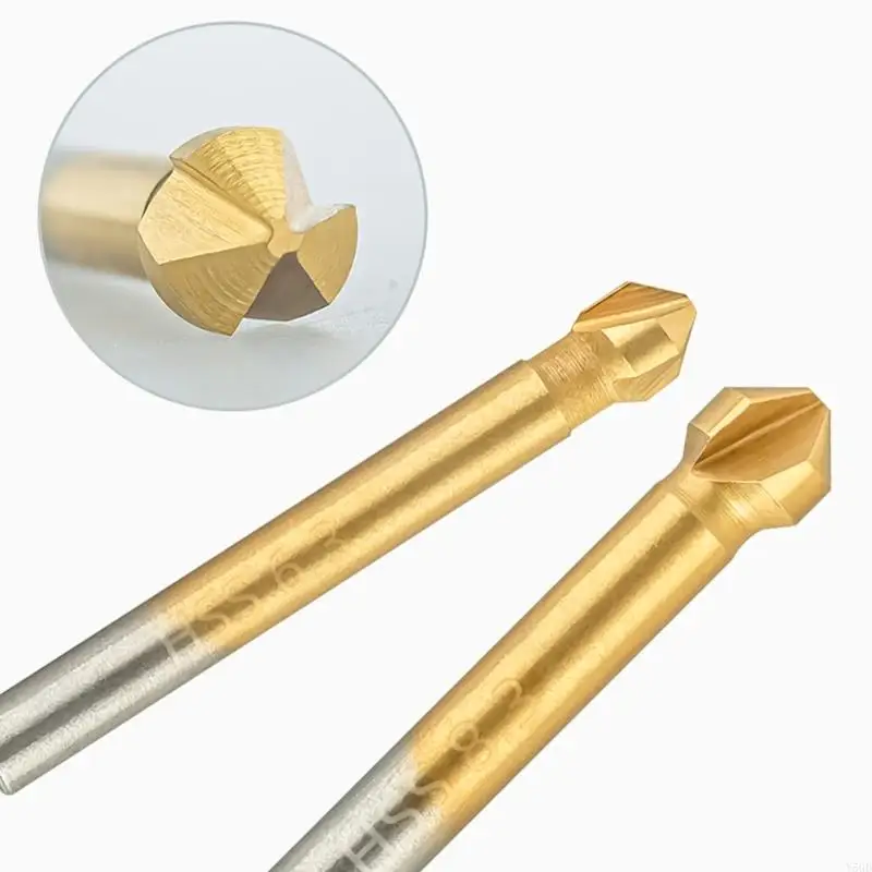 Y5GD 6 / 7PCS CounterSink Chanfread Bit Bit, 5 flûtes à 90 degrés Countering