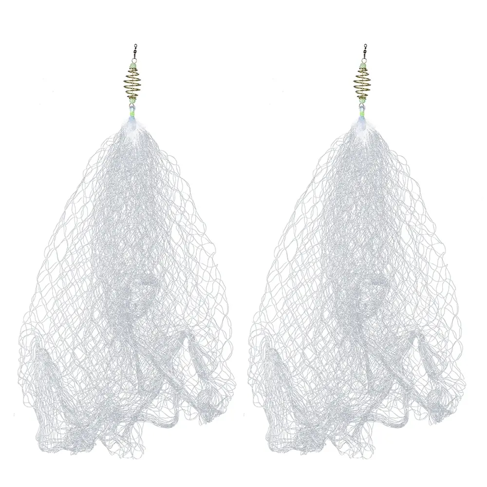 2 قطعة صافي صيد سمك الشبوط معالجة Pesca النحاس الربيع الضحلة الصيد المعاوضة مع مضيئة الخرز شبكة صافي للصيد الليلي