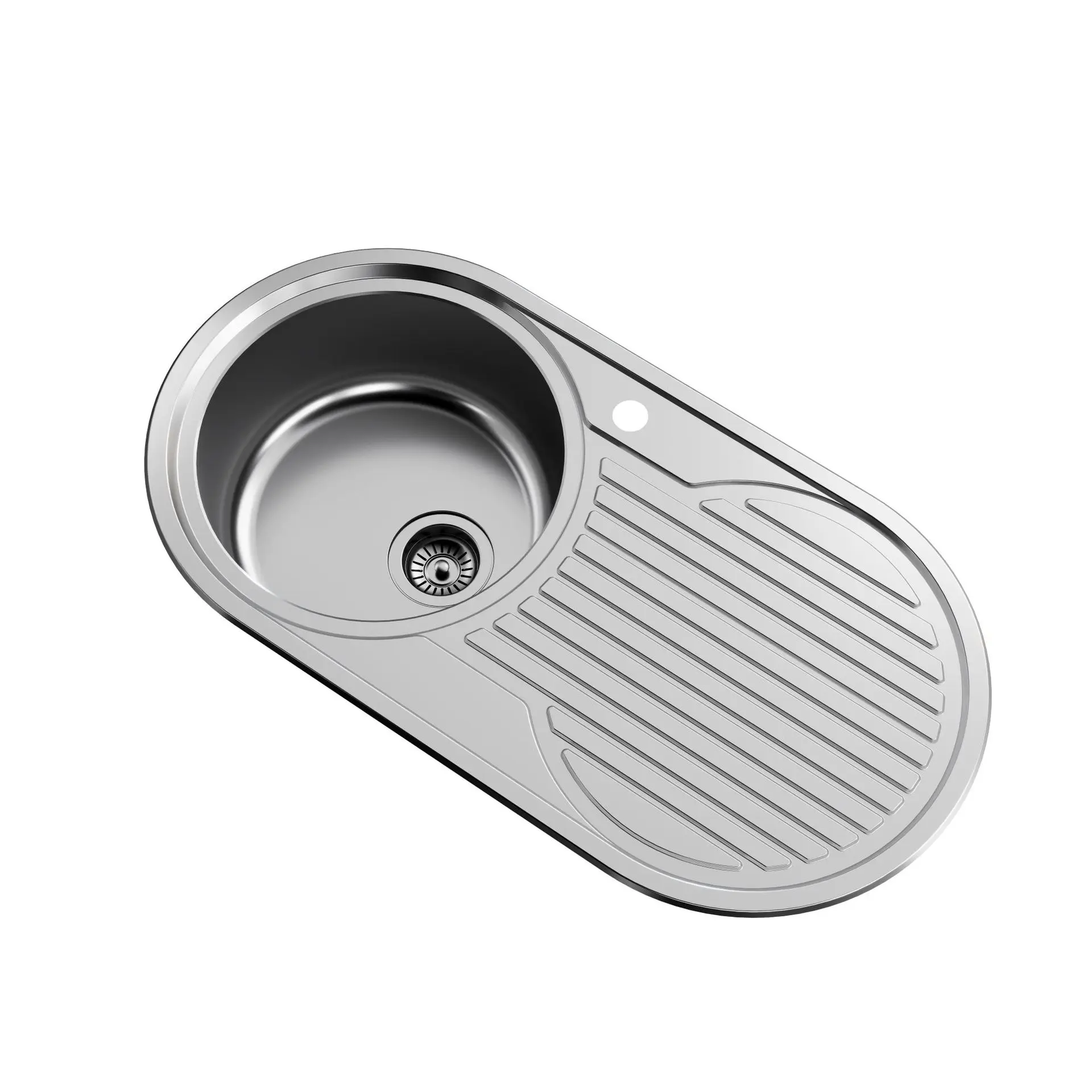 

Stainless steel sink brushed 304 stainless steel sink drawing basin, kitchen household single slot with plate cross-border water