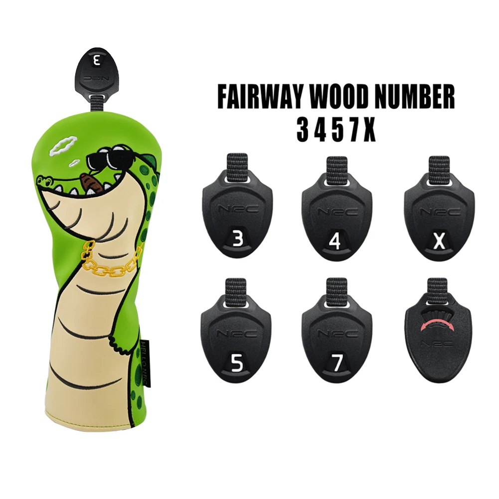 نادي الغولف سائق شعار مخصص التطريز التطريز بولي Leather الجلود مضرب جولف الممر الخشب الهجين غطاء جولف رئيس يغطي شعار مخصص