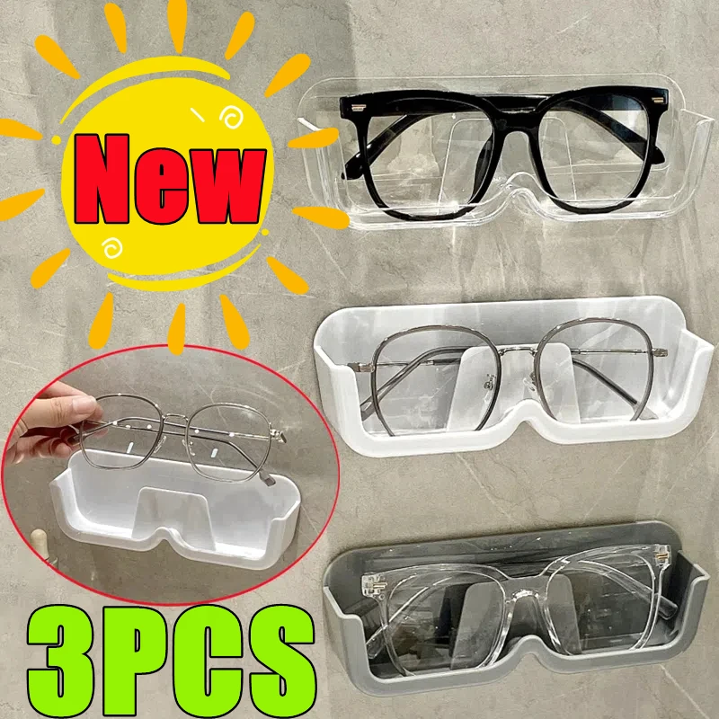 Newest 3/2/1PC Wall Mounted Glasses Storage Box Punch-free for Myopia and Sun Wall Display High-end Sunglasses Storage Rack 2025