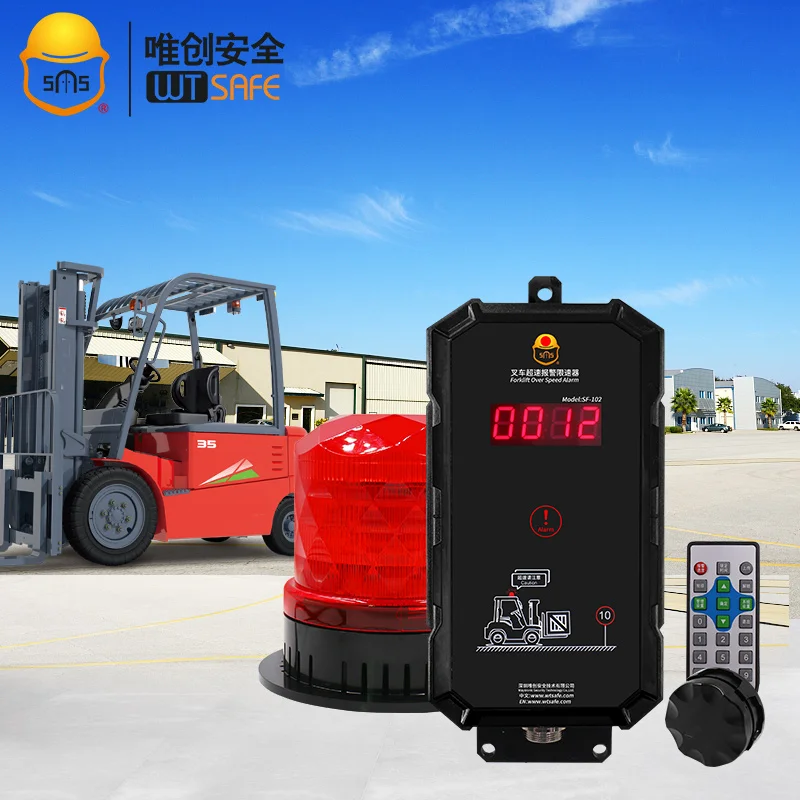 Led display electric forklift speed limiting device forklift speed control alarm system with wireless speed sensor