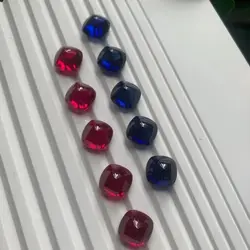 Blue Sapphire Lab Created redy Corundum 34# Sugar-loaf Cut Synthetic Square Cabochon Swiss Made Rough Available in 6x6MM-10x10MM