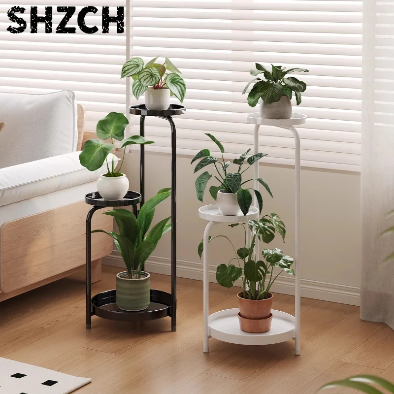 Nordic Iron Plant Stand Living Room Balcony Display Shelf Multi-Tier Flower Pot Holder Space Saving Succulents Organizer Rack