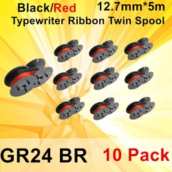 5~10PK Compatible GR24BR Typewriters Olympia Double Pack – DIN 2103 / DIN 32755 – Black & Red 12.7mm*5.5m