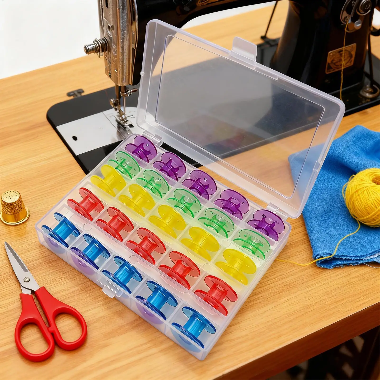 

Sewing Bobbins 25 Pieces Universal Colored Home Supplies Sewing Thread Organizer For Class Quilting Storage Fabric Quilter Yarn