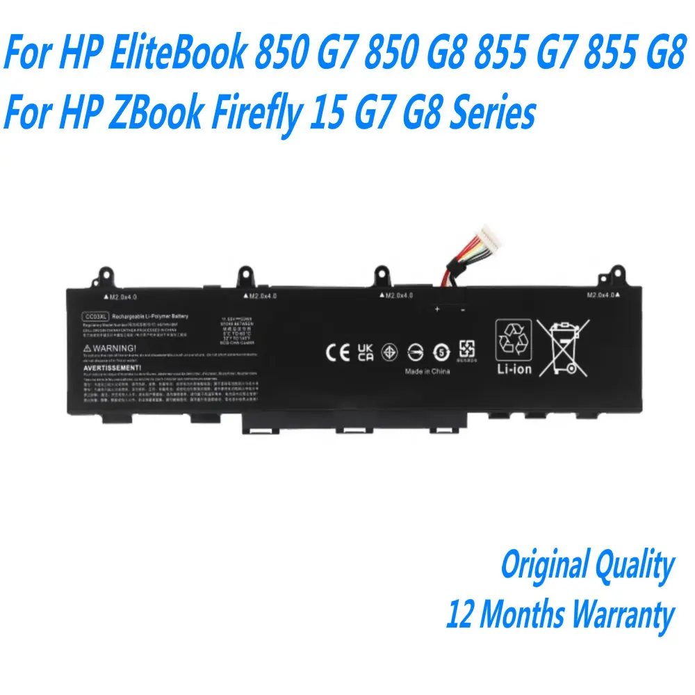 

New CC03XL Laptop Battery For HP EliteBook 850 G7 850 G8 855 G7 855 G8 For HP ZBook Firefly 15 G7 G8 Series 11.55V 53-56WH