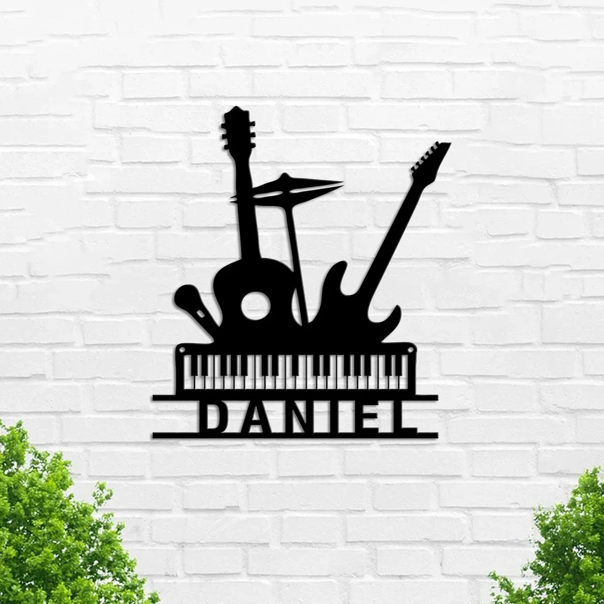 

Custom Musical Metal Wall Art,Guitar Drum Piano Art Metal Sign, Musician Boys And Girls Kindergarten Living Room Bedroom Decor