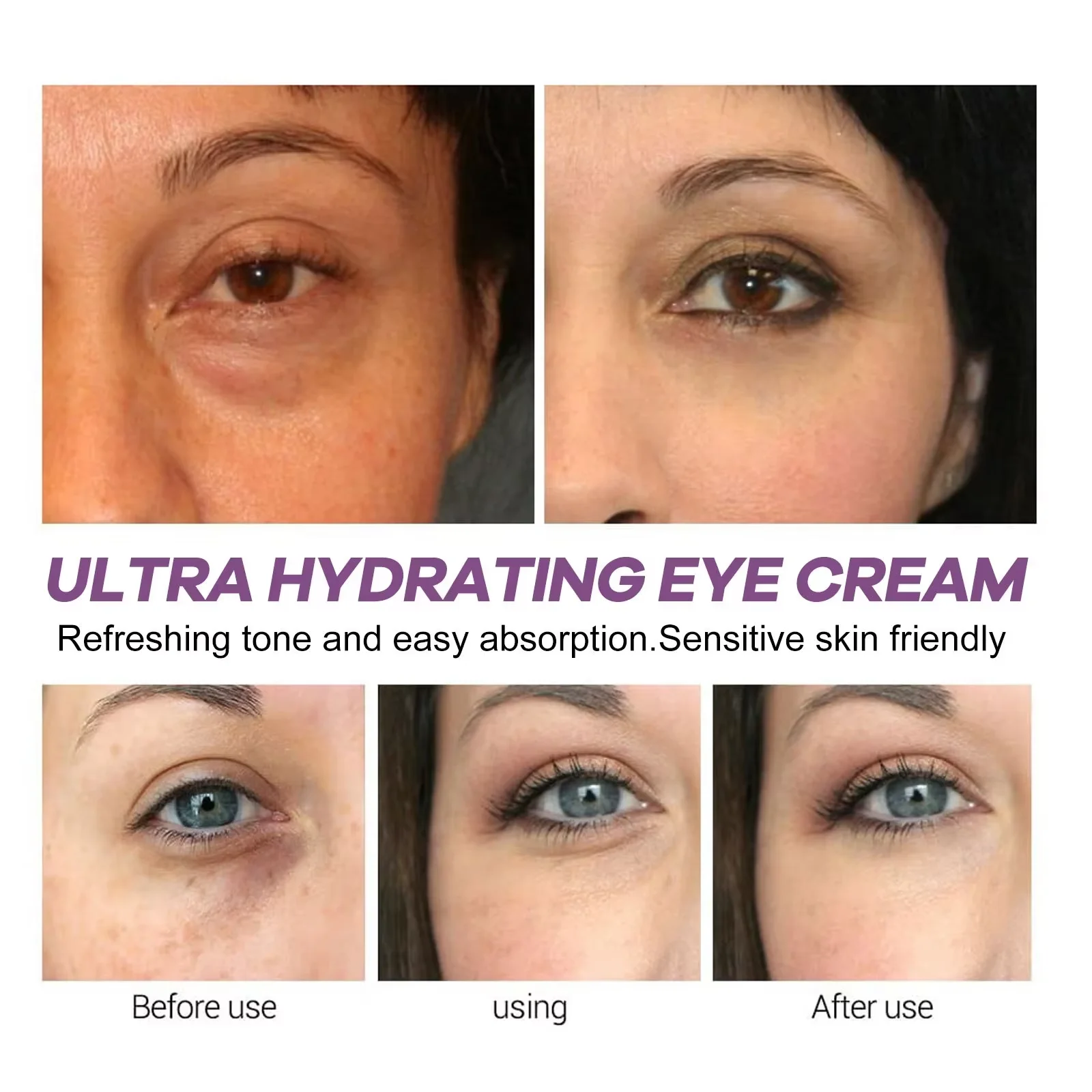 Instant Eye Bag Removal Cream Retinol Anti-Wrinkle Firming Skin Fade Fine Lines Anti Dark Circle Puffiness Brighten Eye Care