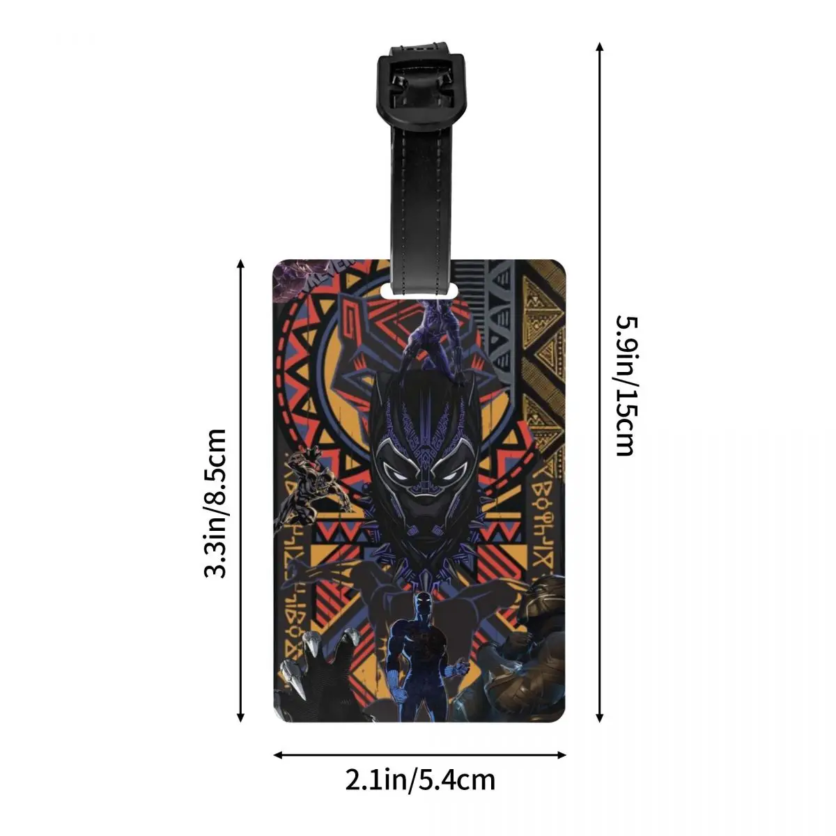 Custom Black Panther Comic Luggage Tag Privacy Protection Anime Wallpaper Baggage Tags Travel Bag Labels Suitcase
